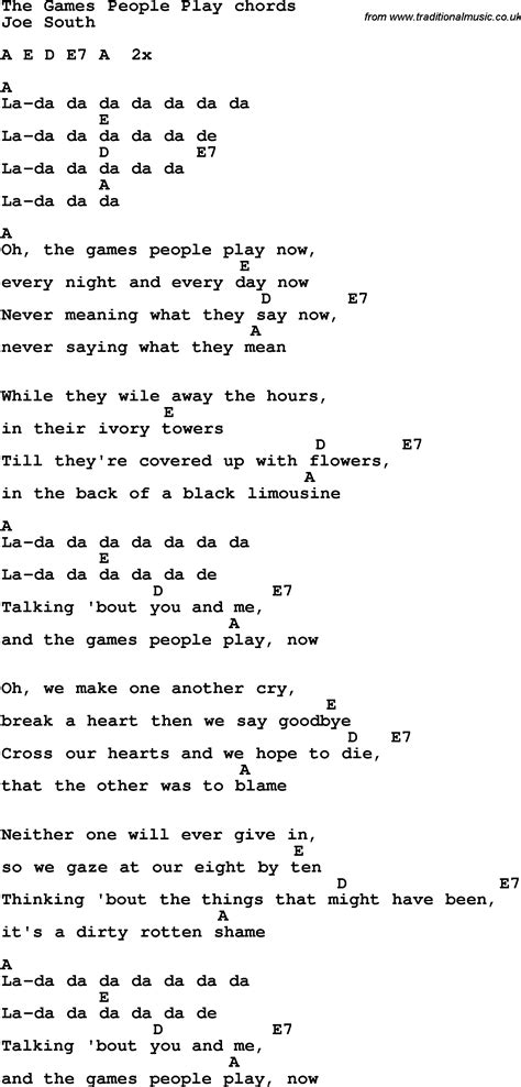 video games chords|GAMES PEOPLE PLAY.